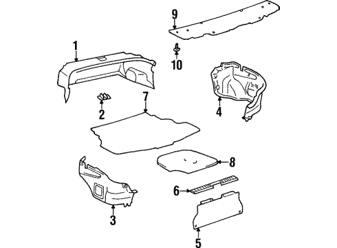 1997 Toyota Paseo Interior Trim - Rear Body Diagram 1 - Thumbnail