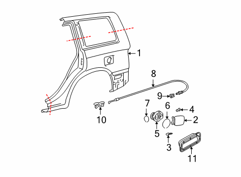2004 Toyota Highlander Fuel Door Diagram