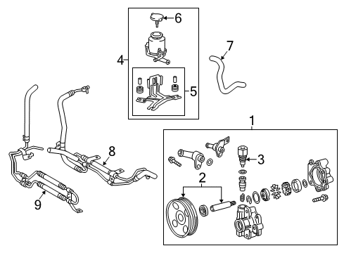 2018 Toyota Tundra P/S Pump & Hoses, Steering Gear & Linkage Diagram