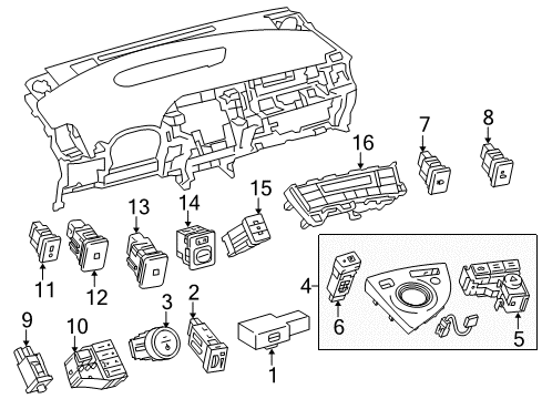 2015 Toyota Prius Plug-In Switches Diagram