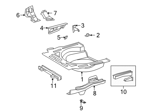 2013 Toyota Corolla Rear Body - Floor & Rails Diagram 2 - Thumbnail