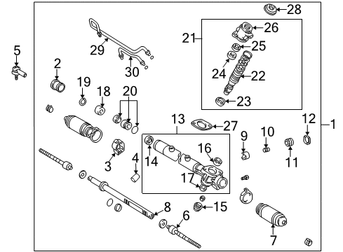 Boot, Steering Rack Diagram for 45535-33020