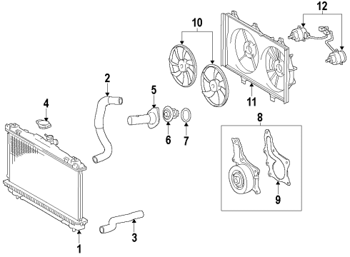 2017 Toyota Highlander Cooling System, Radiator, Water Pump, Cooling Fan Diagram 5 - Thumbnail