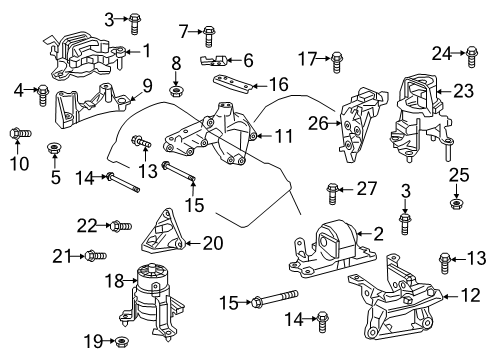 2022 Toyota Avalon Engine & Trans Mounting Diagram 2 - Thumbnail