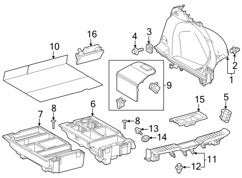 2023 Toyota Prius AWD-e Interior Trim - Rear Body Diagram 1 - Thumbnail