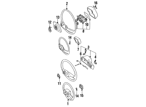 1986 Toyota Pickup Steering Column, Steering Wheel & Trim Diagram 9 - Thumbnail