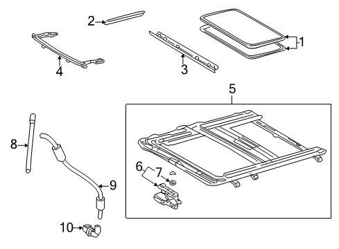 Gear, Sliding Roof Drive Diagram for 63265-30020