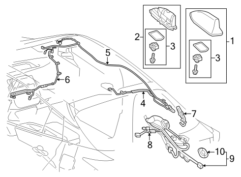 2023 Toyota Prius AWD-e Antenna & Radio Diagram