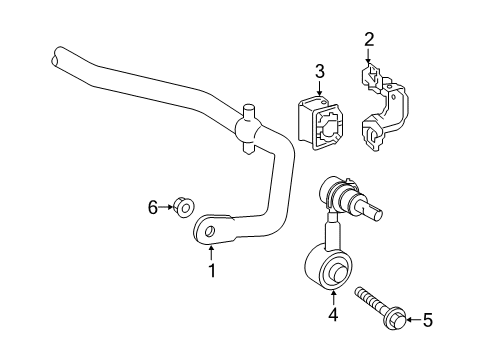 2022 Toyota Prius AWD-e Rear Suspension, Control Arm Diagram 1 - Thumbnail