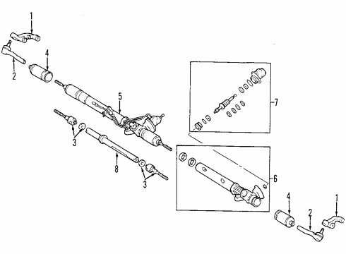 2005 Toyota Land Cruiser P/S Pump & Hoses, Steering Gear & Linkage Diagram