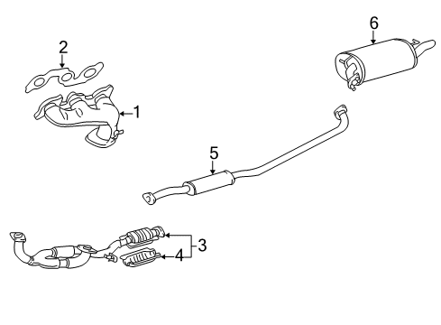 1999 Toyota Camry Exhaust Components, Exhaust Manifold Diagram 2 - Thumbnail