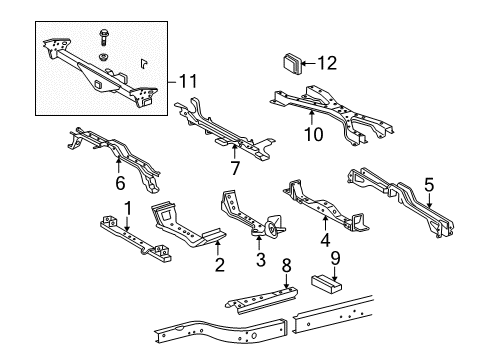 2014 Toyota Tacoma Crossmembers & Components Diagram 5 - Thumbnail