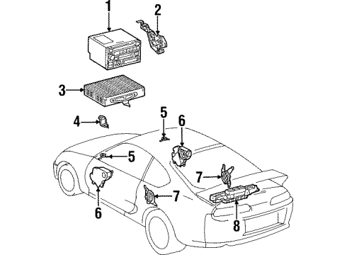 1993 Toyota Supra Instrument Panel Speaker Diagram for 86160-14330