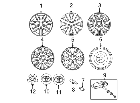 2005 Toyota Avalon Wheels, Covers & Trim Diagram