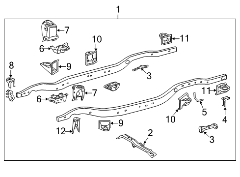2017 Toyota Land Cruiser Frame & Components Diagram