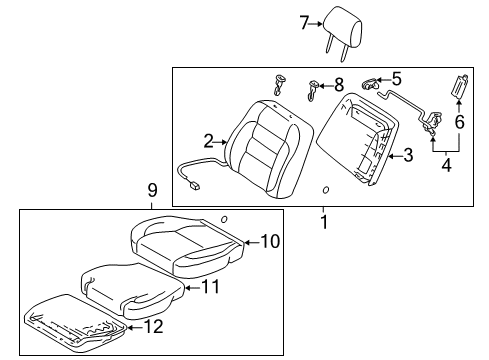 Support, Front Seat Headrest Diagram for 71931-02010-P2
