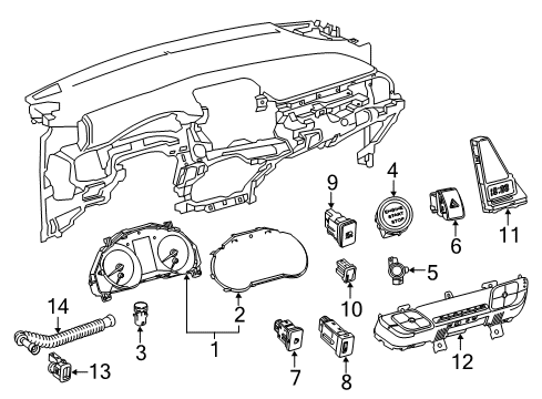 2018 Toyota C-HR A/C & Heater Control Units Diagram