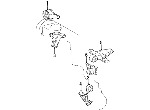 1997 Toyota Paseo Engine & Trans Mounting Diagram 1 - Thumbnail