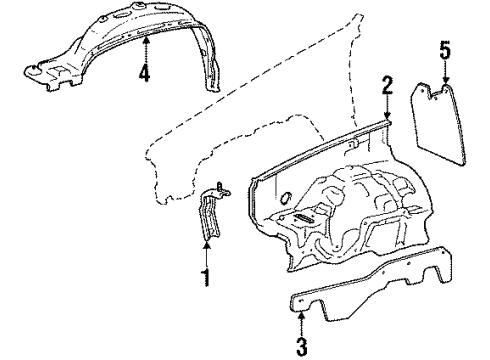 1988 Toyota 4Runner Fender - Inner Components Diagram