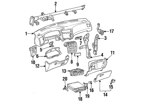 1993 Toyota Corolla A/C & Heater Control Units Diagram