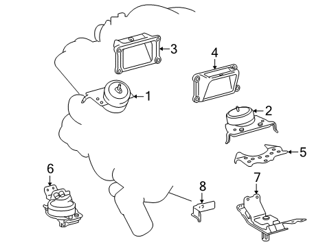 2012 Toyota Sequoia Engine & Trans Mounting Diagram 1 - Thumbnail