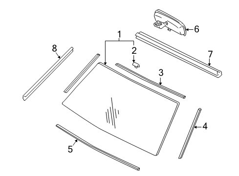Stopper, Windshield Glass Diagram for 56115-60020