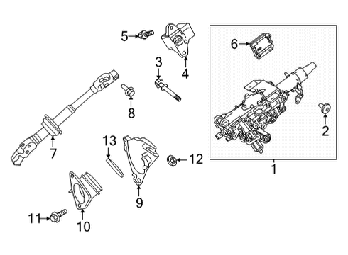 Cover, Steering Column Hole Diagram for 45253-42030