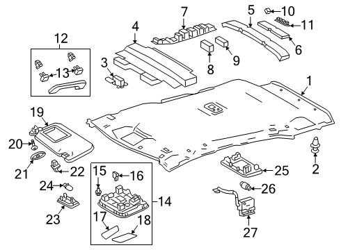 2019 Toyota Corolla Map Lamp Assembly Diagram for 81208-12210-C0