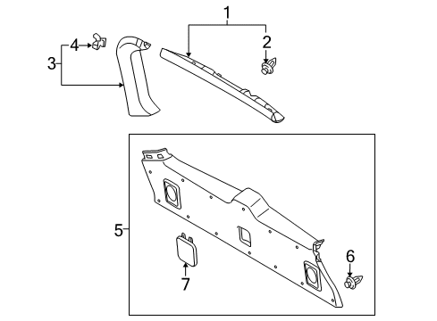 2017 Toyota Land Cruiser Interior Trim - Lift Gate Diagram