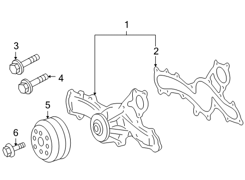 2012 Toyota Venza Water Pump, Belts & Pulleys Diagram 1 - Thumbnail