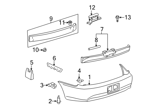 2004 Toyota Solara Rear Bumper Diagram