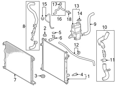 2023 Toyota Highlander Radiator & Components Diagram 1 - Thumbnail