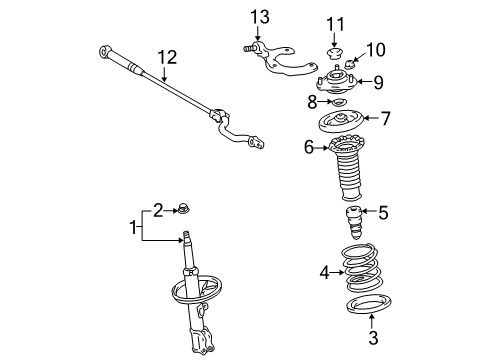 2013 Toyota Corolla Struts & Components - Front Diagram