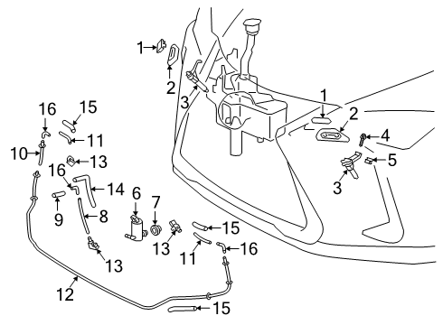 Motor & Pump Assembly, Washer Diagram for 85280-33030