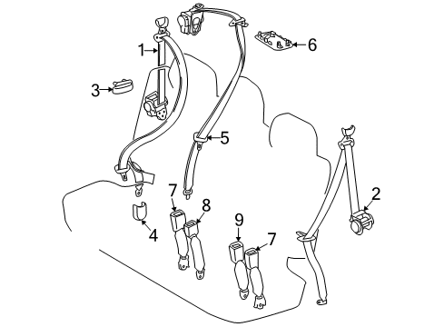 2017 Toyota Land Cruiser Third Row Seat Belts Diagram