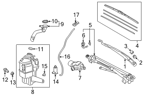 2020 Toyota Avalon Wiper & Washer Components Diagram