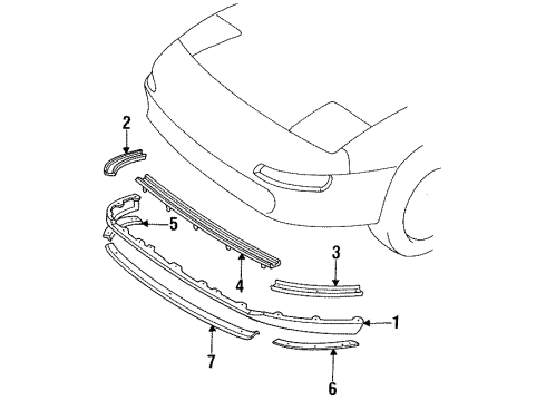 1994 Toyota MR2 Front Spoiler Diagram