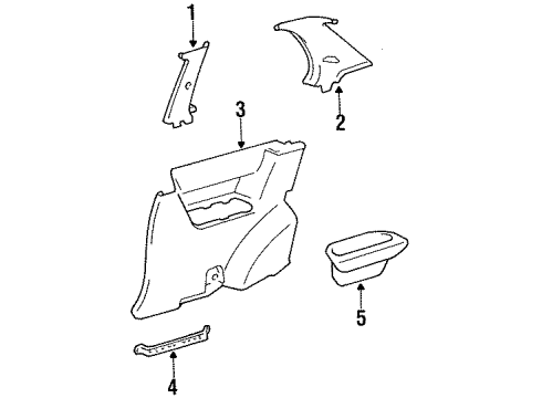 1993 Toyota Tercel Interior Trim - Quarter Panels Diagram
