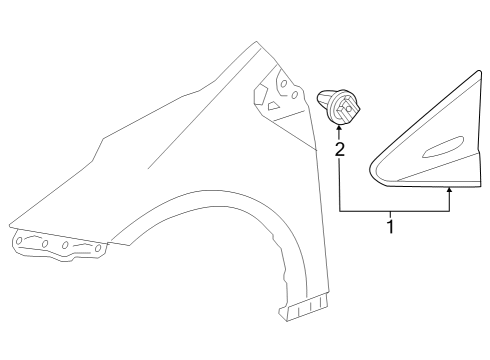 2023 Toyota Prius AWD-e Exterior Trim - Fender Diagram