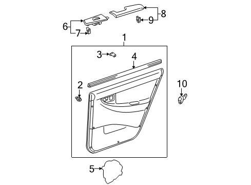 2007 Toyota Corolla Interior Trim - Rear Door Diagram