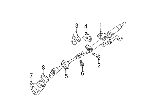 2008 Toyota Camry Steering Column & Wheel, Steering Gear & Linkage Diagram 3 - Thumbnail