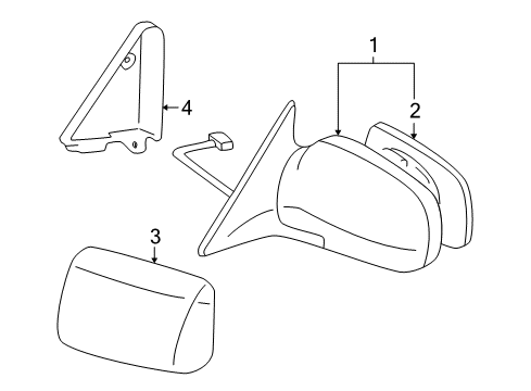 2004 Toyota RAV4 Outside Mirrors Diagram