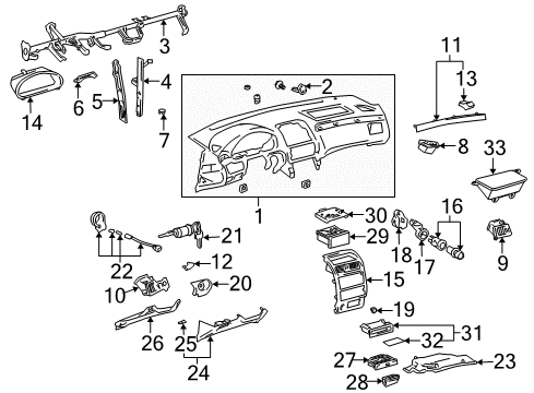 2000 Toyota Solara Instrument Panel Diagram