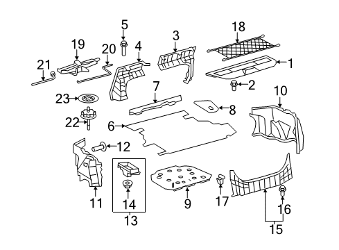 2010 Toyota Camry Interior Trim - Rear Body Diagram 2 - Thumbnail