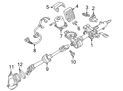 2013 Toyota Camry Steering Column & Wheel, Steering Gear & Linkage Diagram 3 - Thumbnail