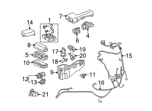 2001 Toyota Avalon Fusible Link Diagram for 90982-08284
