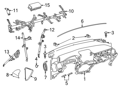 2020 Toyota C-HR Cluster & Switches, Instrument Panel Diagram 1 - Thumbnail