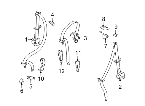 2022 Toyota 4Runner Second Row Seat Belts Diagram 1 - Thumbnail
