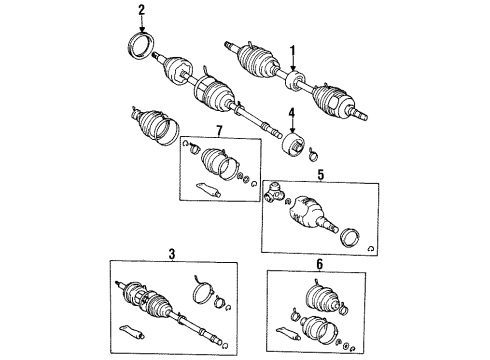 1993 Toyota Corolla Outer Joint Assembly, Passenger Side Diagram for 43460-09200