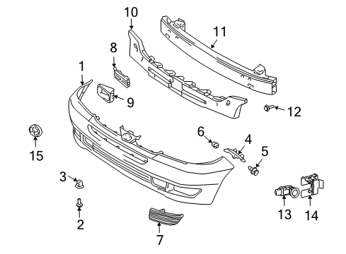 2004 Toyota Sienna Bumper & Components, Exterior Trim Diagram